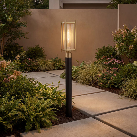 Savoy House Jacobs 1-Light Outdoor Post Lantern - Serene Brass