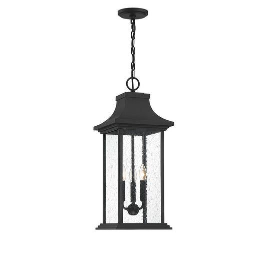 Savoy House Hancock 3-Light Outdoor Hanging Lantern Matte Black
