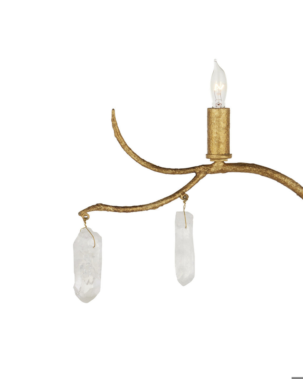 Forest Light Wall Sconce, 5-Light, Washed Lucerne Gold, Natural, 55"H, Currey and Company 5000-0014
