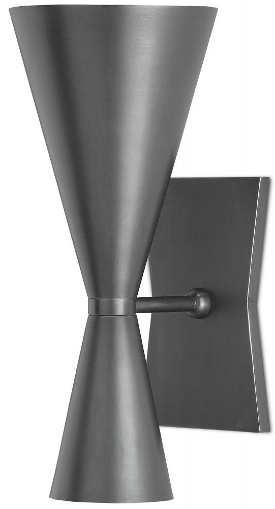 Currey and Company Gino Black Wall Sconce Dark Gray, White Interior