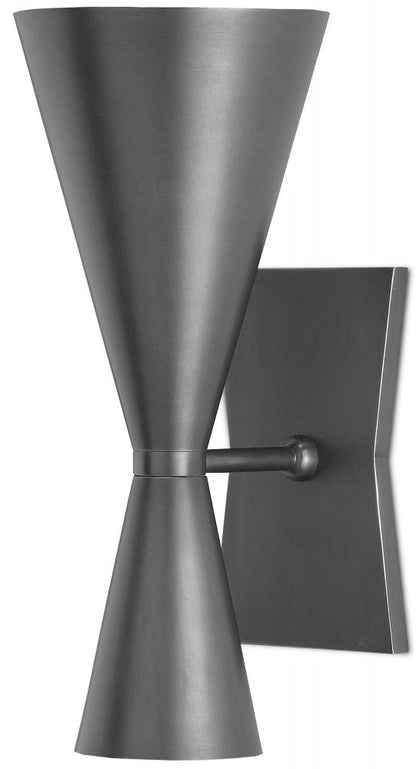 Currey and Company Gino Black Wall Sconce Dark Gray, White Interior