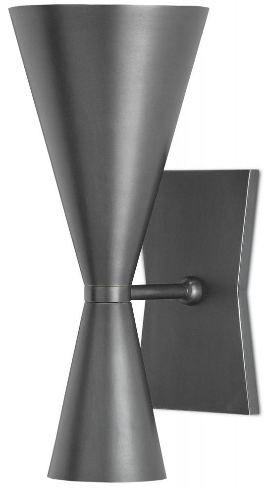 Currey and Company Gino Black Wall Sconce Dark Gray, White Interior