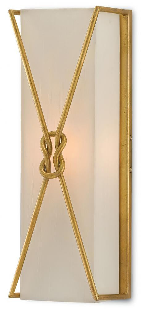Currey and Company Ariadne Gold Wall Sconce Contemporary Gold Leaf