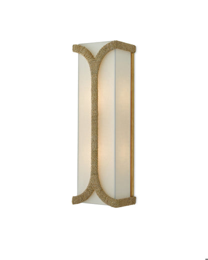 Currey and Company Carthay Natural Wall Sconce Natural, Dark Contemporary Gold Leaf
