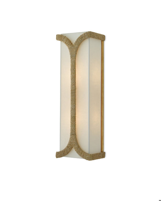 Currey and Company Carthay Natural Wall Sconce Natural, Dark Contemporary Gold Leaf