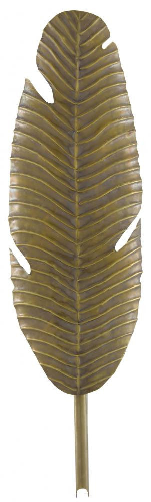Tropical Brass Leaf Wall Sconce Currey and Company 5000-0127
