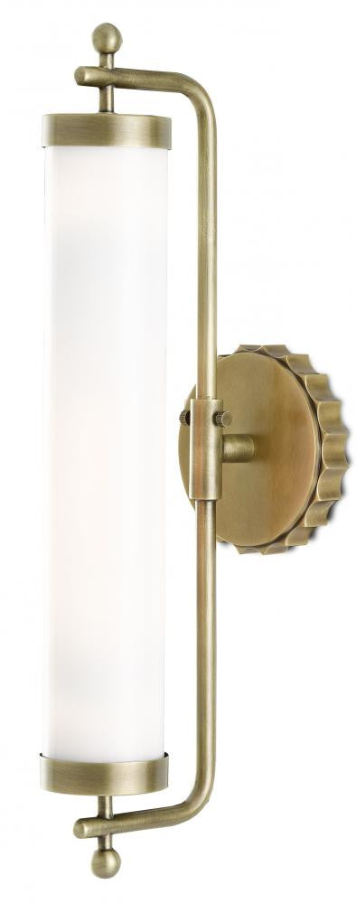 Currey and Company Latimer Brass Wall Sconce White, Antique Brass