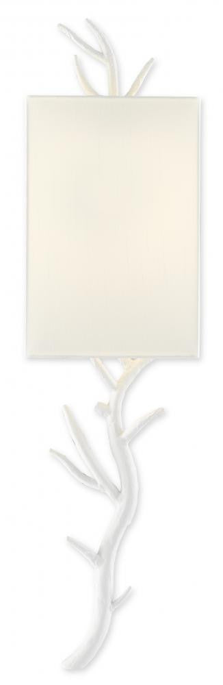 Baneberry White Wall Sconce, Left Currey and Company 5000-0148