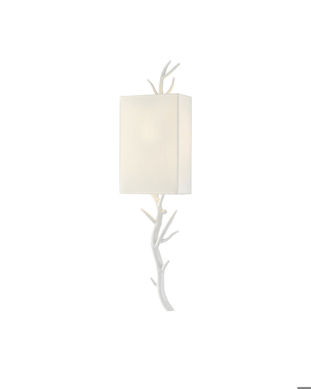Currey and Company Baneberry White Wall Sconce, Right Gesso White