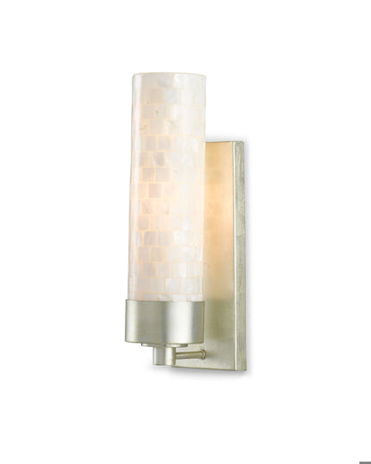 Currey and Company Abadan Silver Wall Sconce Natural, Silver Leaf