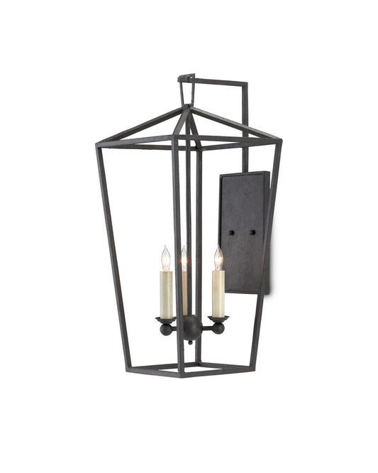 Currey and Company Denison Black Wall Sconce Mole Black
