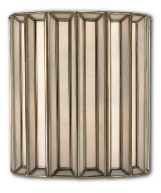 Currey and Company Daze Wall Sconce Antique Brass, White