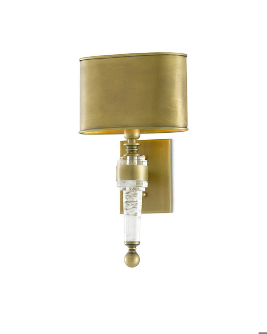 Currey and Company Lindau Brass Wall Sconce Antique Brass