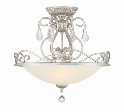 Crystorama Ashton Semi Flush Mount Olde Silver