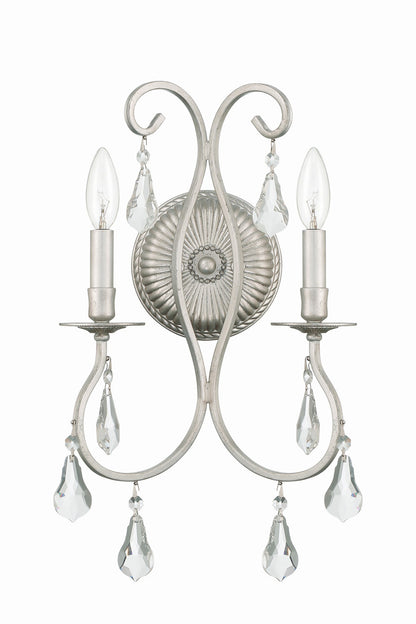Crystorama Ashton 2 Light Wall Sconce Olde Silver