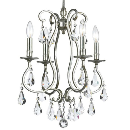 Crystorama Ashton 4 Light Mini Chandelier Olde Silver