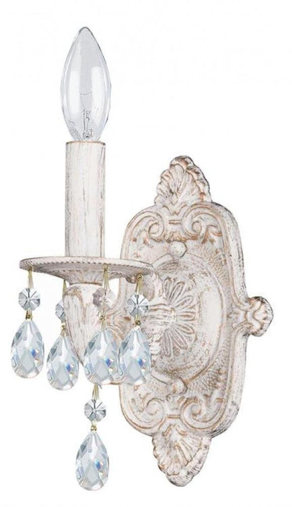 Crystorama Paris Market 1 Light Wall Sconce Antique White