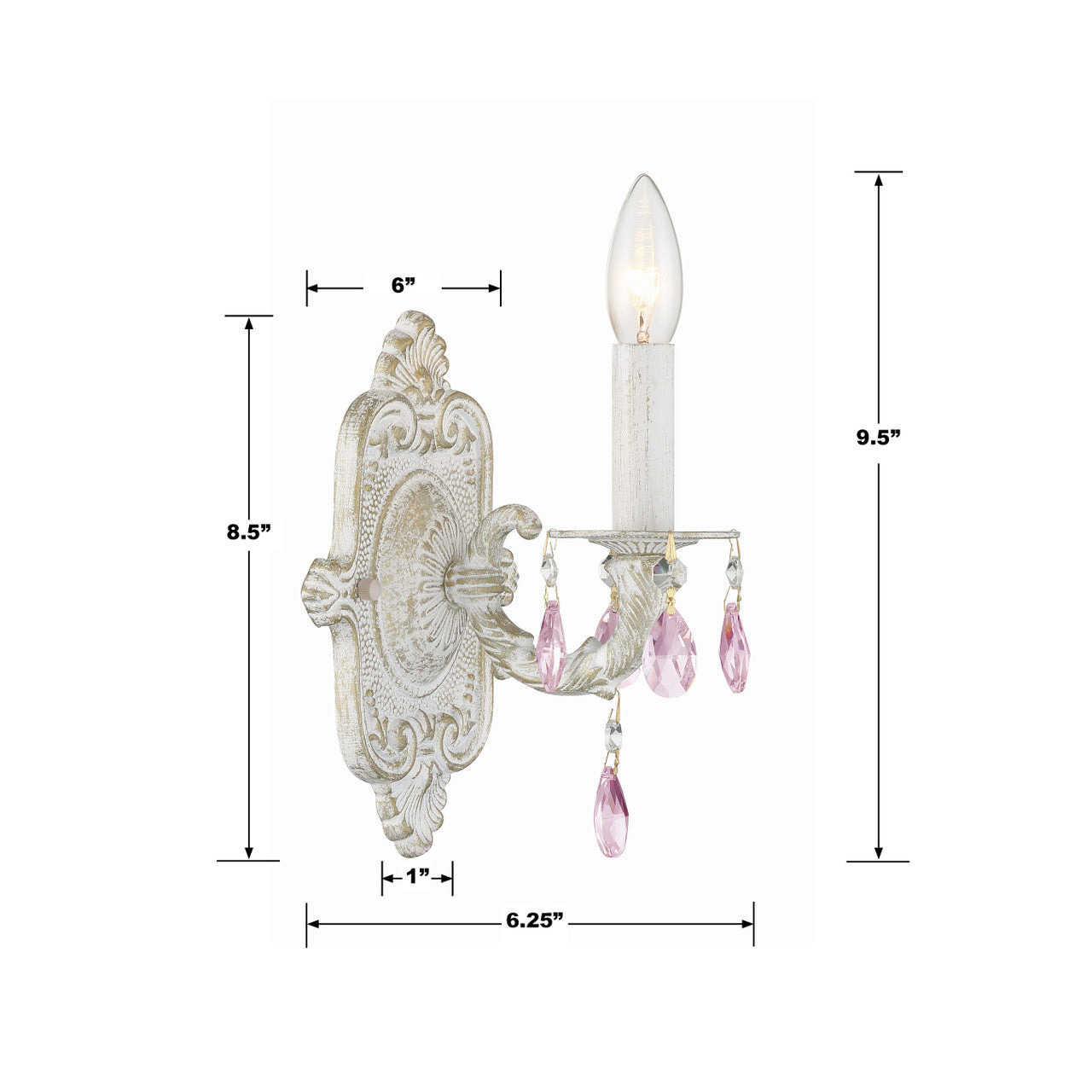 Crystorama Paris Market 1 Light Wall Sconce