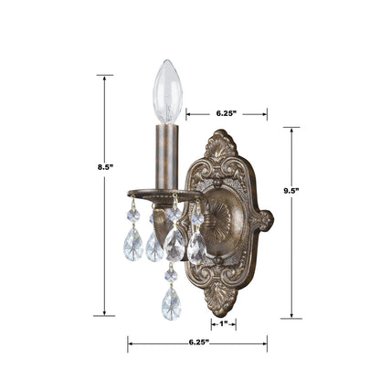 Crystorama Paris Market 1 Light Wall Sconce Venetian Bronze