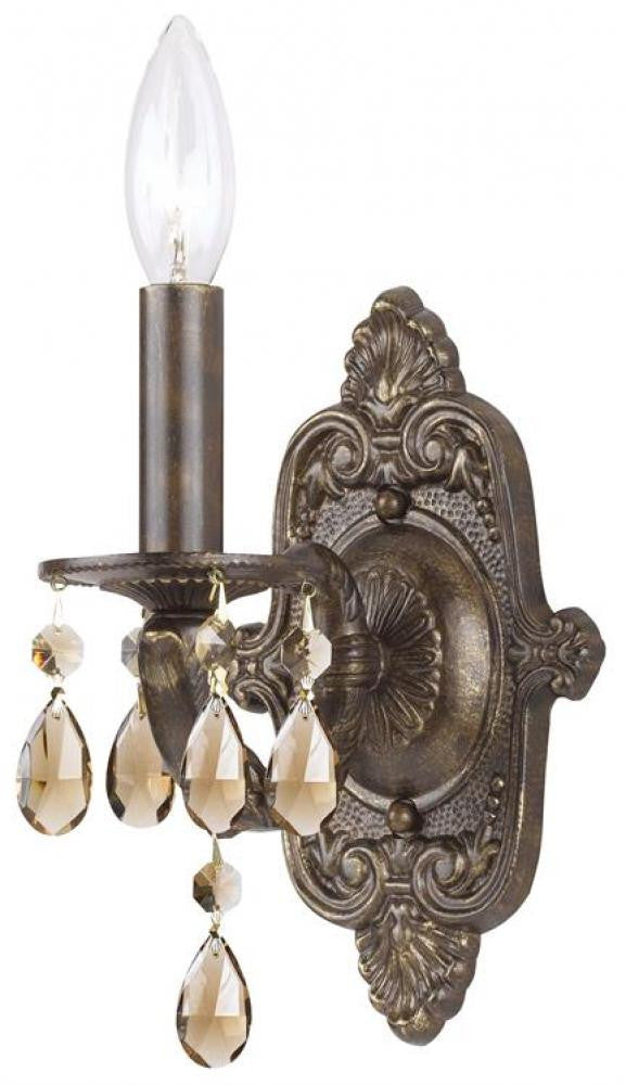 Crystorama Paris Market 1 Light Wall Sconce Antique White