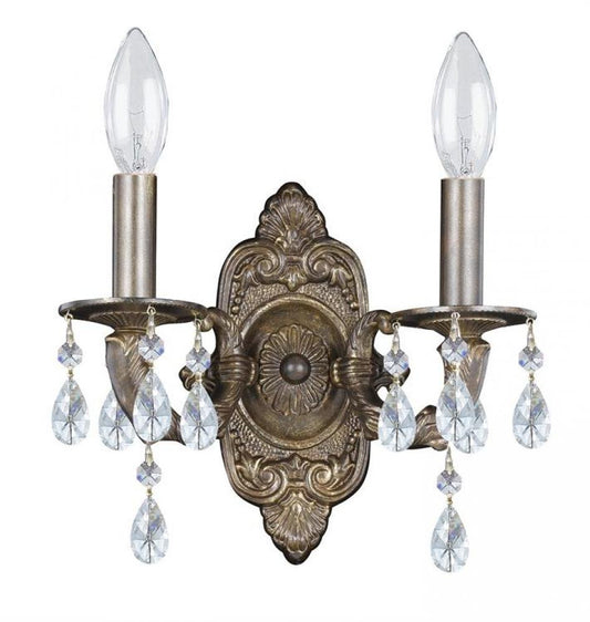 Crystorama Paris Market 2 Light Wall Sconce Venetian Bronze