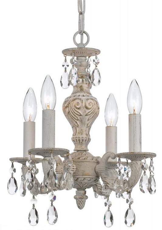 Crystorama Paris Market 4 Light Mini Chandelier Antique White