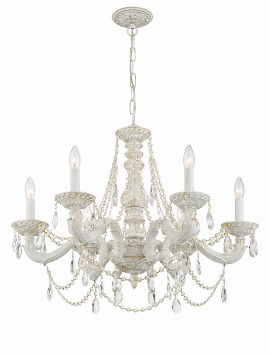 Crystorama Paris Market Chandelier Antique White