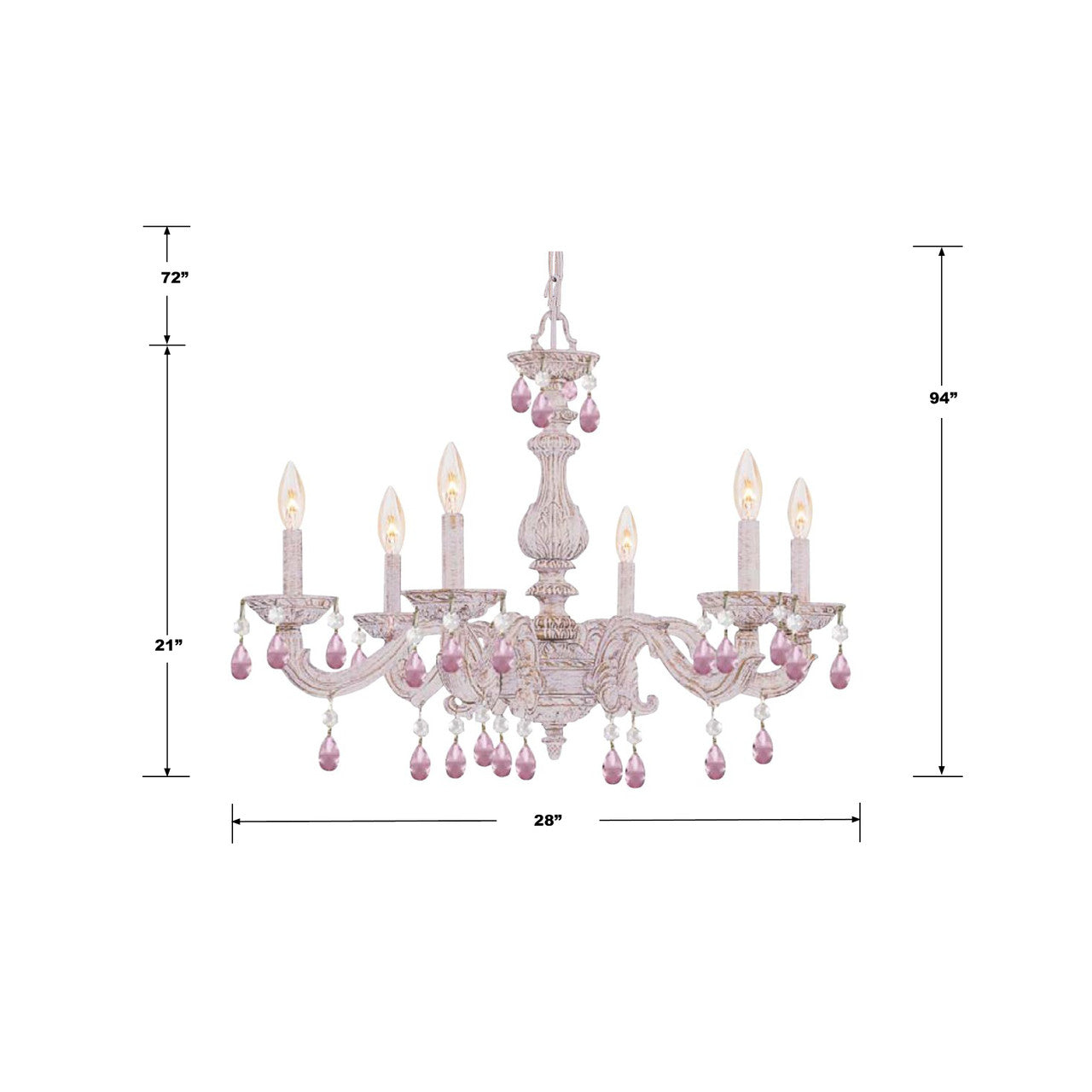 Crystorama Paris Market Chandelier Antique White
