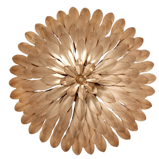 Crystorama Broche 4 Light Semi Flush Mount Antique Silver