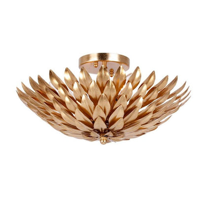 Crystorama Broche 4 Light Semi Flush Mount Antique Gold