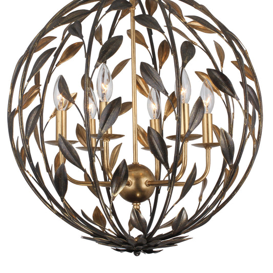 Crystorama Broche 6 Light Chandelier Matte White