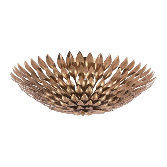 Crystorama Broche Flush Mount Antique Gold