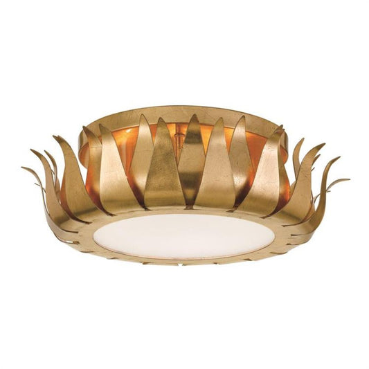Crystorama Broche Flush Mount Antique Gold