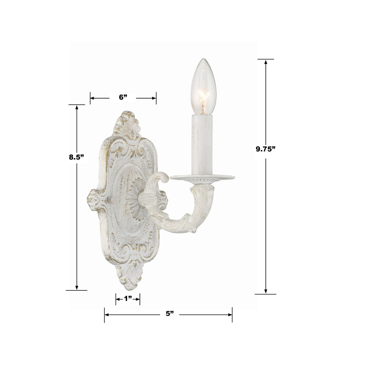Crystorama Paris Market 1 Light Wall Sconce