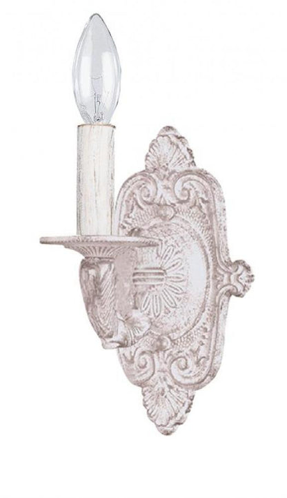 Crystorama Paris Market 1 Light Wall Sconce Antique White