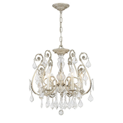 Crystorama Regis Semi Flush Mount Olde Silver
