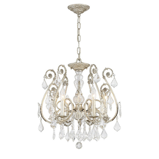 Crystorama Regis Semi Flush Mount Olde Silver