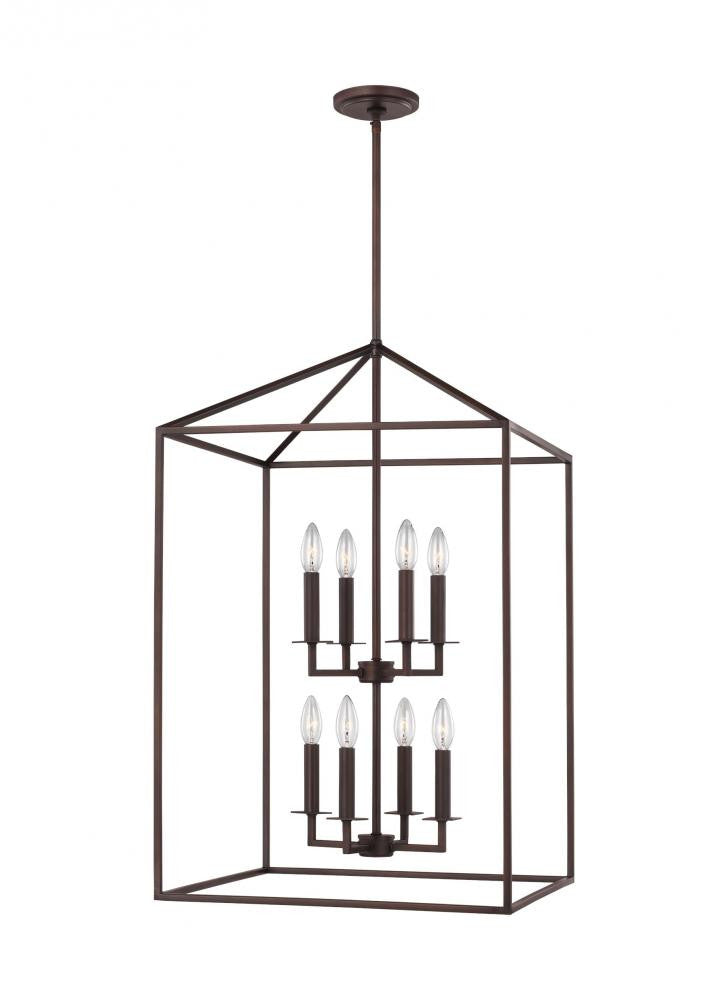 Generation Lighting Perryton Large Eight Light Hall / Foyer Midnight Black
