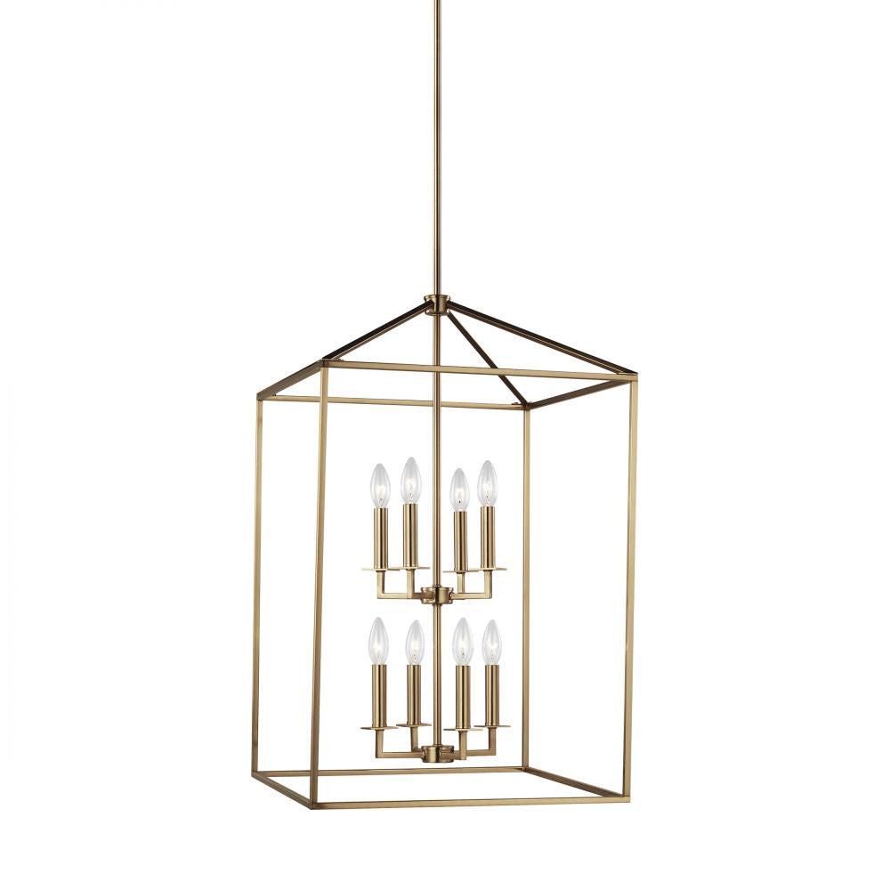 Generation Lighting Perryton Large Eight Light Hall / Foyer Satin Brass