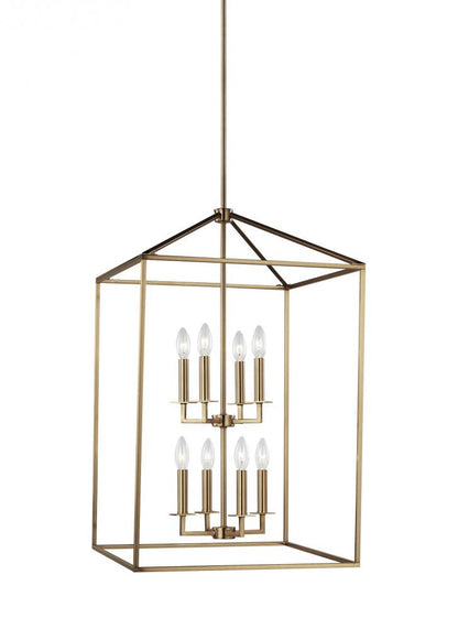 Generation Lighting Perryton Large Eight Light Hall / Foyer Satin Brass
