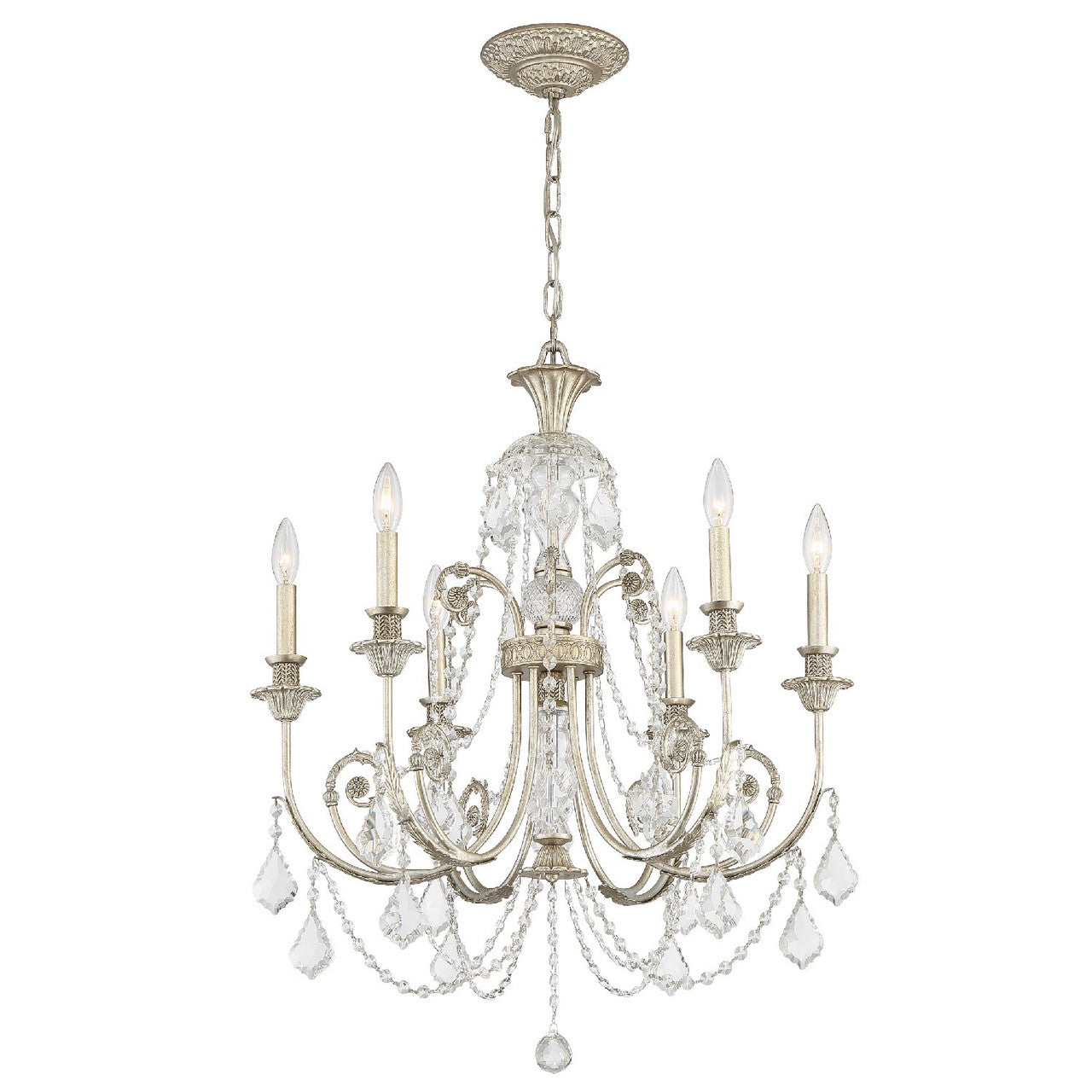 Crystorama Regis 6 Light Chandelier Olde Silver