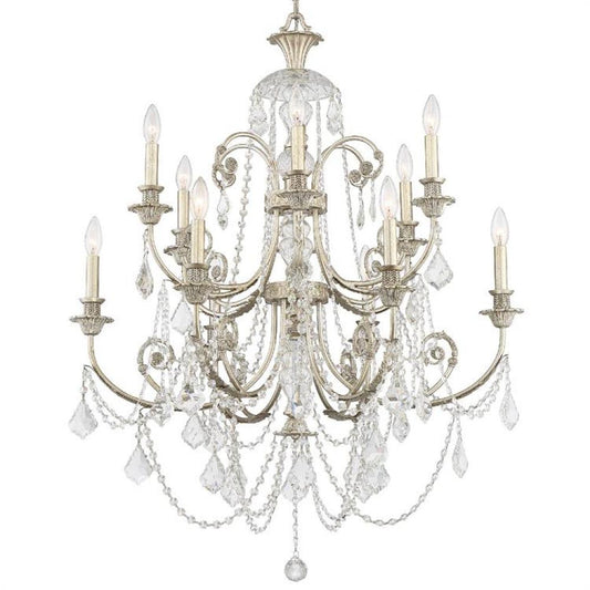 Crystorama Regis 12 Light Chandelier Olde Silver