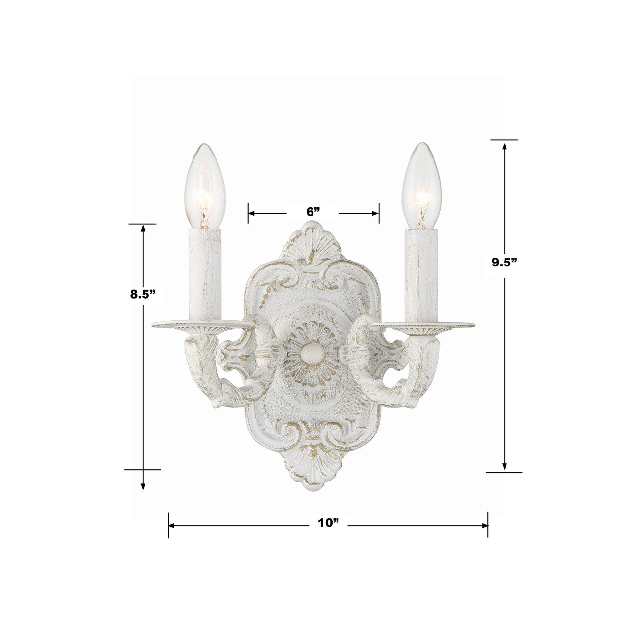 Crystorama Paris Market 2 Light Wall Sconce