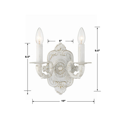 Crystorama Paris Market 2 Light Wall Sconce