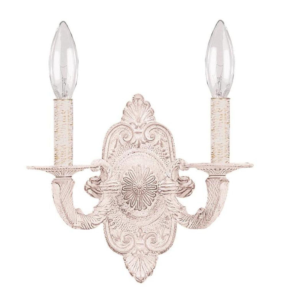 Crystorama Paris Market 2 Light Wall Sconce Antique White