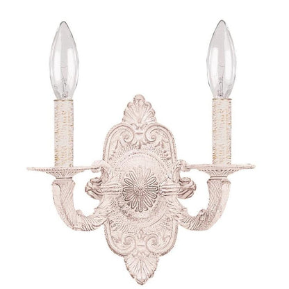Crystorama Paris Market 2 Light Wall Sconce Antique White