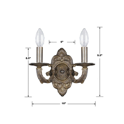 Crystorama Paris Market 2 Light Wall Sconce