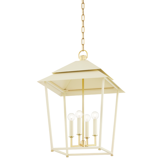 Hudson Valley Natick 18" 4-Light Lantern Aged Brass / SSD