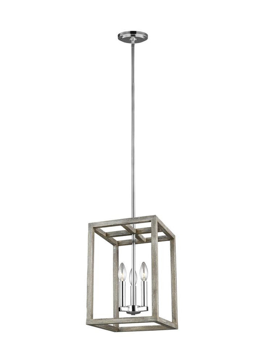 Generation Lighting Moffet Street Small Three Light Hall / Foyer Washed Pine