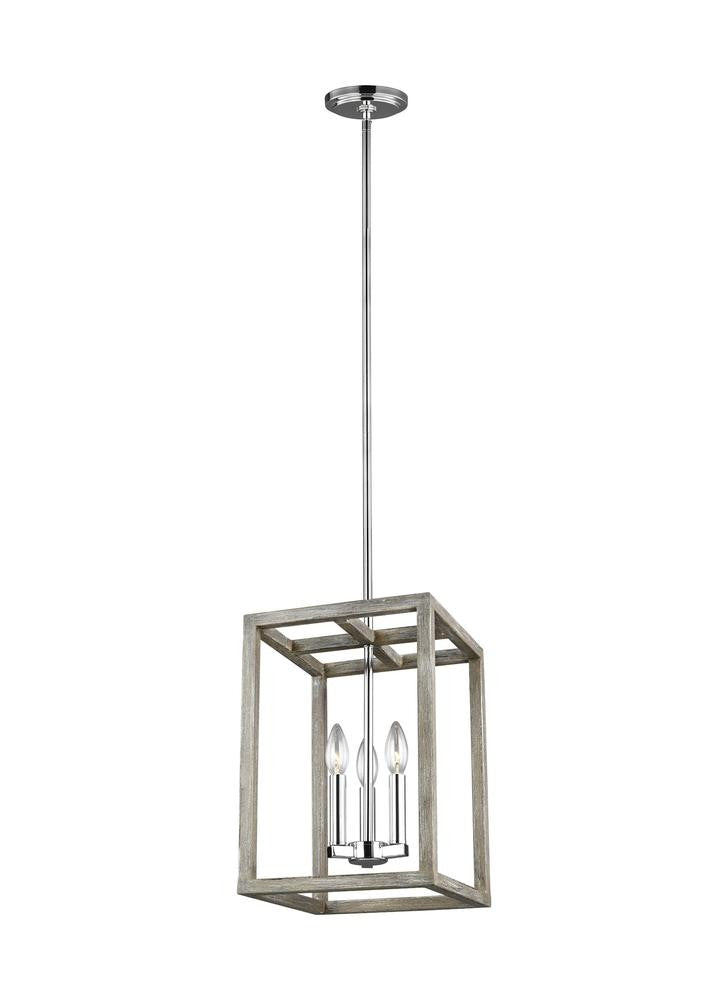 Generation Lighting Moffet Street Small Three Light Hall / Foyer Washed Pine
